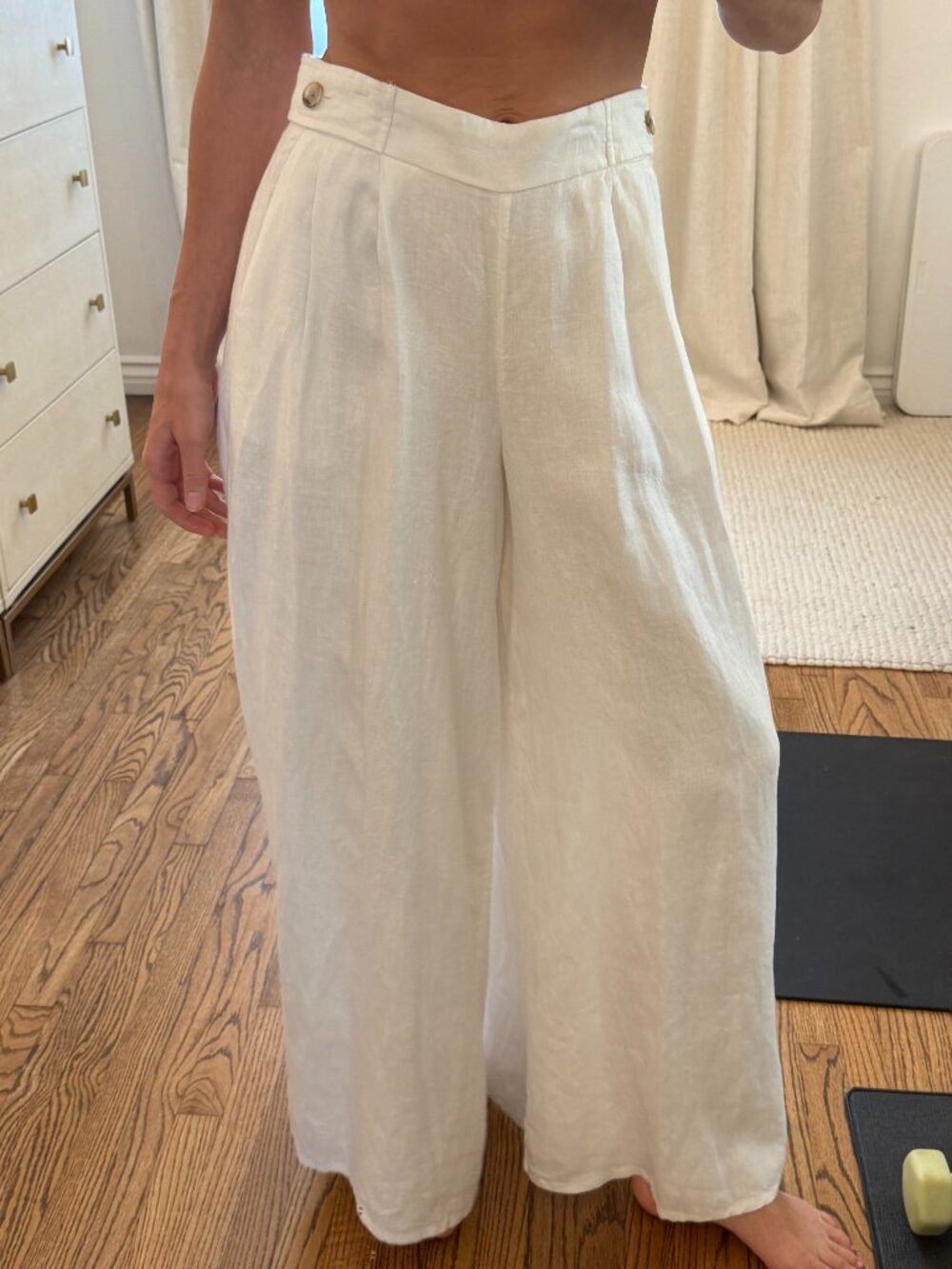 Banana Republic White Linen Wide Leg Palazzo Pants - Picture 2 of 11